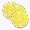 3‑Pack 8″ Absorbent Non‑Slip Coasters – Lemon